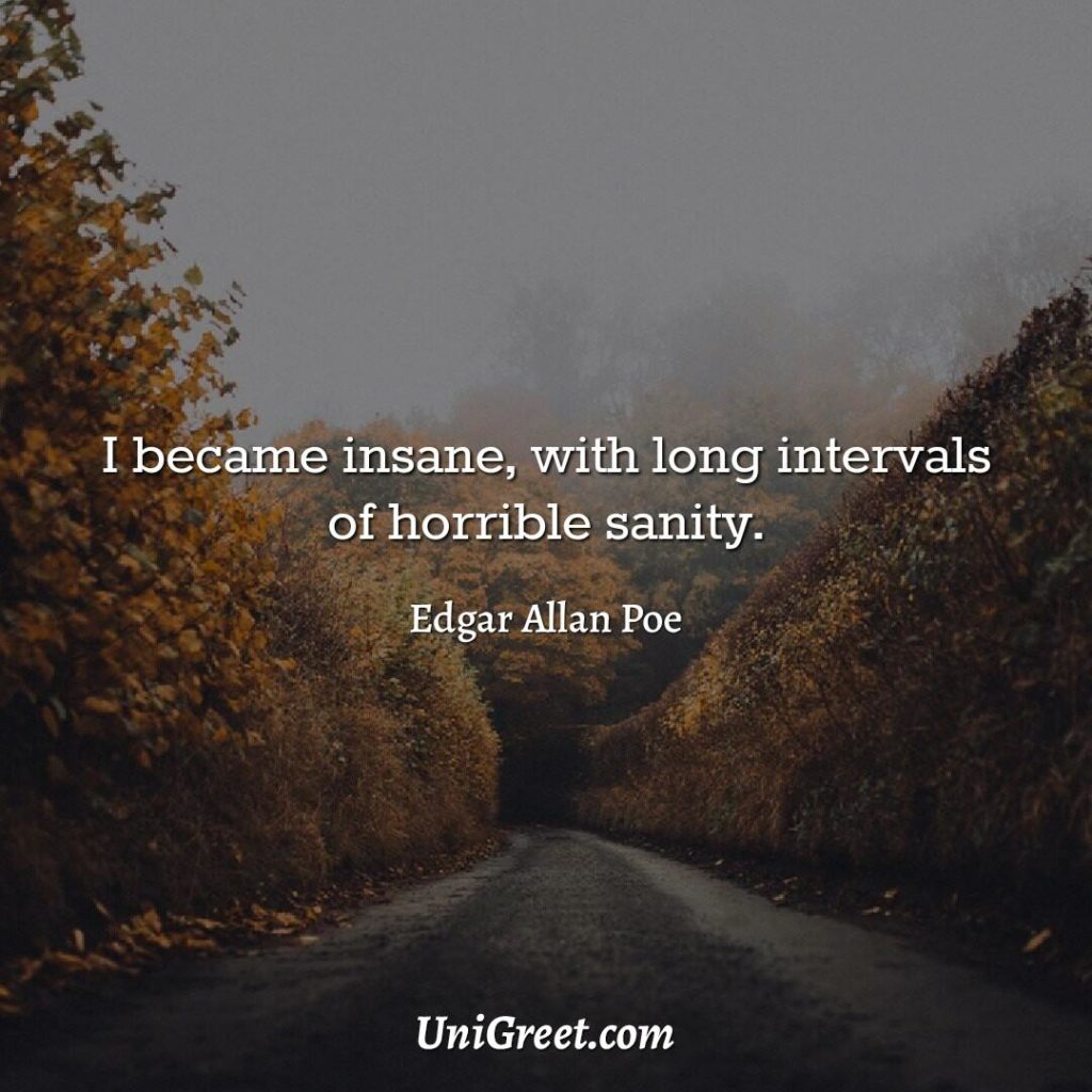 I became insane, with long intervals of horrible sanity.